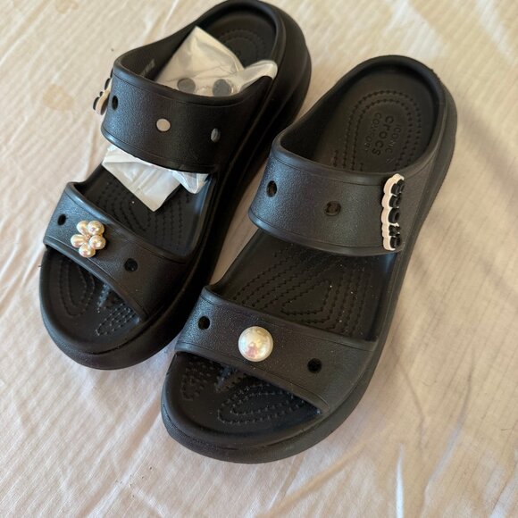CROCS Shoes - Black Crocs Excellent Used Condition & decorative gems - *PLEASE READ LISTING*